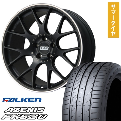 AZENIS - 245/40R19 夏タイア 車輪4本仕かける FALKEN アゼニス FK520L (5/114車用) BBS GERMANY BBS CH-R 繻子黒いこと 19in