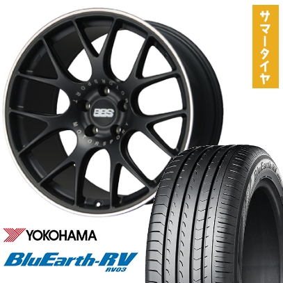 245/45R19 夏タイヤ ホイール4本セット YOKOHAMA ブルーアース RV-03 (5/114車用) BBS GERMANY BBS CH-R サテンブラック 19インチ