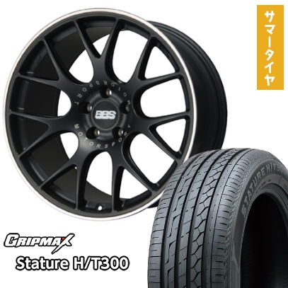 235/55R19 夏タイヤ ホイール4本セット GRIPMAX スタチャー H/T300 BSW（限定） (5/114車用) BBS GERMANY BBS CH-R サテンブラック 19インチ