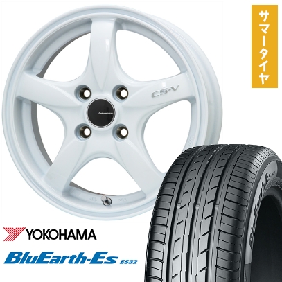 165/55R14 夏タイヤ ホイール4本セット YOKOHAMA ブルーアース ES32 (軽自動車用) LEHRMEISTER CS-V(ホワイト) 14インチ