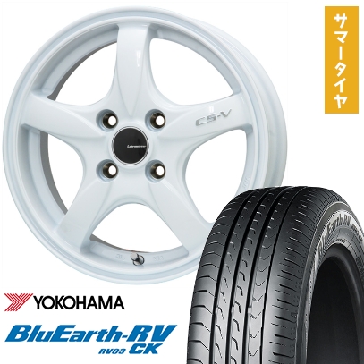 165/70R14 夏タイヤ ホイール4本セット YOKOHAMA ブルーアース RV-03CK (軽自動車用) LEHRMEISTER CS-V(ホワイト) 14インチ