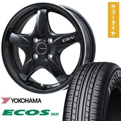 165/55R15 夏タイヤ ホイール4本セット YOKOHAMA エコス ES31 (軽自動車用) レアマイスター CS-V 15インチ