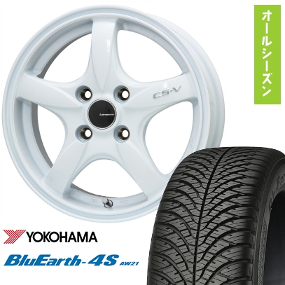 165/55R15 オールシーズンタイヤ ホイール4本セット YOKOHAMA ブルーアース 4S AW21 (軽自動車用) LEHRMEISTER CS-V 15インチ