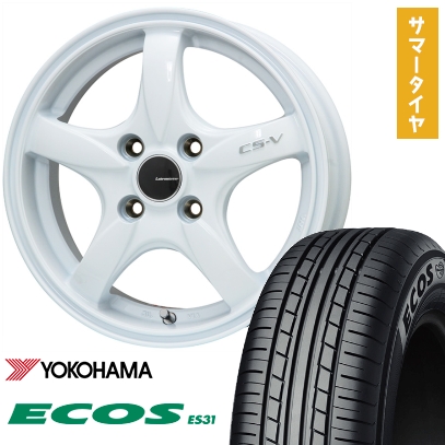 165/50R15 夏タイヤ ホイール4本セット エブリイワゴン YOKOHAMA エコス ES31 LEHRMEISTER CS-V(ホワイト) 15インチ