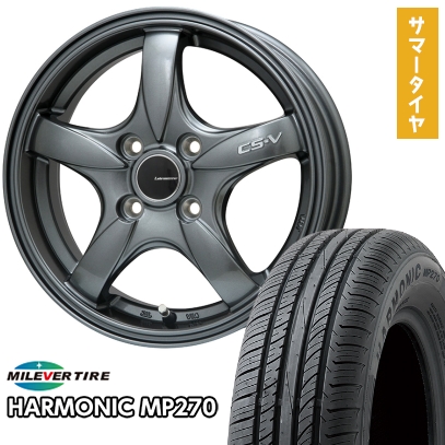 195/55R16 夏タイヤ ホイール4本セット MILEVER ハーモニック MP270(限定) (4/100車用) LEHRMEISTER CS-V  16インチ