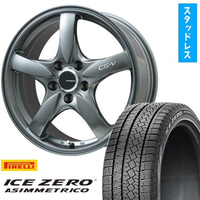 225/50R18 スタッドレスタイヤ ホイール4本セット PIRELLI ウィンター アイスゼロアシンメトリコ (5/114車用) LEHRMEISTER CS-V 18インチ