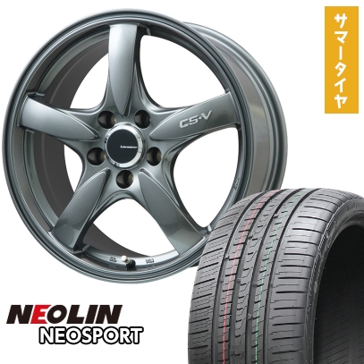 235/60R18 夏タイヤ ホイール4本セット ネオリン ネオスポーツ(限定) (5/114車用) LEHRMEISTER CS-V(ガンメタ) 18インチ