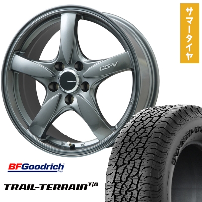 225/55R18 夏タイヤ ホイール4本セット BFグッドリッチ トレールテレーンT/A ORBL (5/100車用) LEHRMEISTER CS-V(ガンメタ) 18インチ