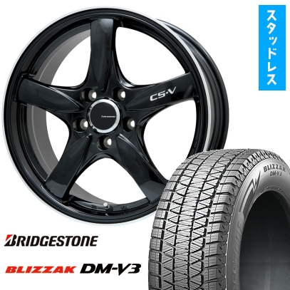 225/55R18 スタッドレスタイヤ ホイール4本セット BRIDGESTONE ブリザック DM-V3 DMV3 (5/114車用) LEHRMEISTER CS-V 18インチ