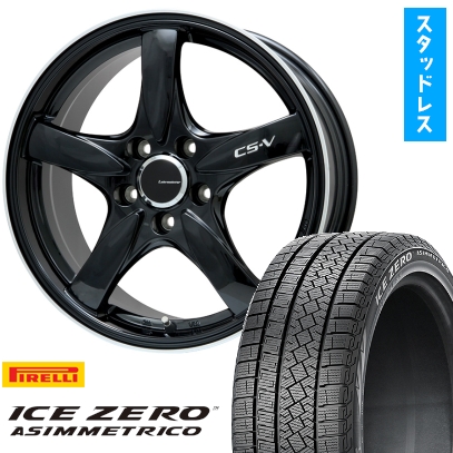 225/60R18 スタッドレスタイヤ ホイール4本セット PIRELLI ウィンター アイスゼロアシンメトリコ (5/114車用) LEHRMEISTER CS-V 18インチ