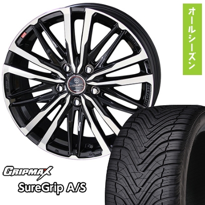 グリップマックス - 225/45R18 オール時期タイア 車輪4本仕掛ける シュアグリップ オール時期(押さえる) (5/114車用) KYOHO 平手打ち クレスト 18in タイヤ、ホイール-オールシーズンタイヤ、ホイールセット