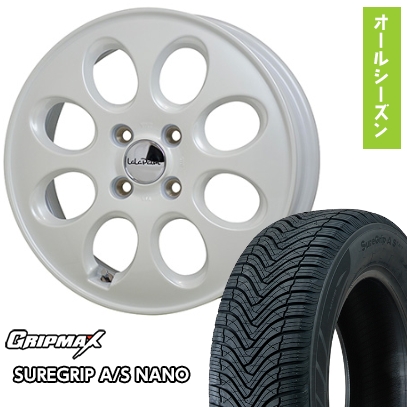 165/65R15 オールシーズンタイヤ ホイール4本セット タフト ソリオ シュアグリップA/S ナノ(限定) ホットスタッフ ララパーム オーバル 15インチ