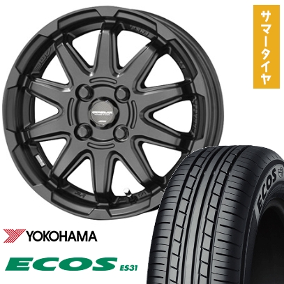 165/50R15 夏タイヤ ホイール4本セット YOKOHAMA エコス ES31 (軽自動車用) 共豊 サーキュラー C10S 15インチ