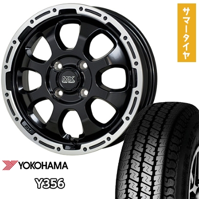 145/80R12 夏タイヤ ホイール4本セット YOKOHAMA Y356 80/78N (軽自動車用) HOT STUFF マッドクロス グレイス 12インチ
