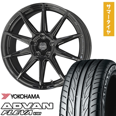205/40R17 夏タイヤ ホイール4本セット YOKOHAMA アドバン フレバV701 (4/100車用) KYOHO サーキュラー C10R 17インチ