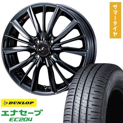 195/50R16 夏タイヤ ホイール4本セット DUNLOP エナセーブ EC204 (4/100車用) WEDS レオニス VX 16インチ