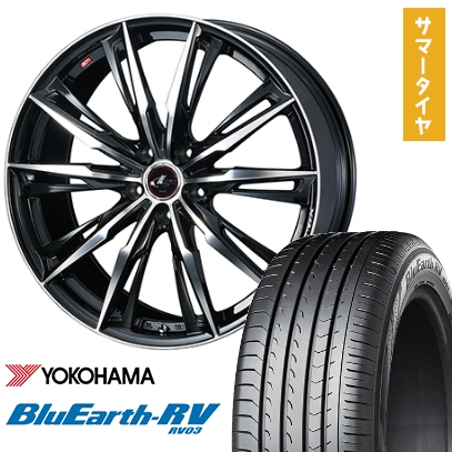 BluEarth - 225/40R19 夏タイア 車輪4本仕掛ける YOKOHAMA 青碧地びた RV-03 (5/114車用) WEDS レオニス GX 19in 車、バイク、自転車-タイヤ、ホイール