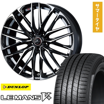 LE MANS - 225/40R19 夏タイア 車輪4本仕掛ける DUNLOP ルマン V+(ファイブつけ加える) (5/114車用) ウェッズ レオニス SK 19in 夏タイヤ、ホイールセット-車、バイク、自転車-自動車