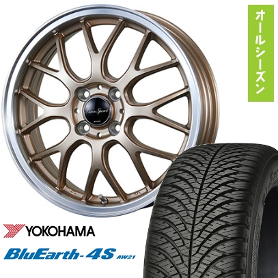 165/55R15 オールシーズンタイヤ ホイール4本セット YOKOHAMA ブルーアース 4S AW21 (軽自動車用) BLEST ユーロスポーツ タイプ805 15インチ