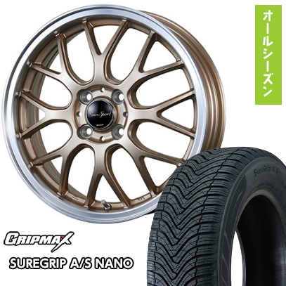 165/65R15 オールシーズンタイヤ ホイール4本セット タフト ソリオ シュアグリップA/S ナノ(限定) ブレスト ユーロスポーツ タイプ805 15インチ