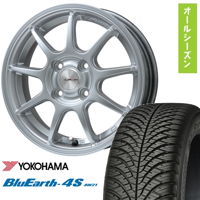 165/55R15 オールシーズンタイヤ ホイール4本セット YOKOHAMA ブルーアース 4S AW21 (軽自動車用) LEHRMEISTER LMスポーツLM-QR 15インチ