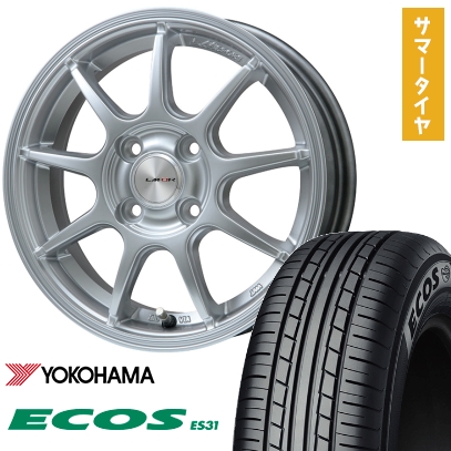 165/50R15 夏タイヤ ホイール4本セット エブリイワゴン YOKOHAMA エコス ES31 LEHRMEISTER LMスポーツLM-QR ハイパーシルバー 15インチ
