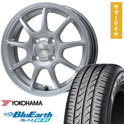 165/55R14 夏タイヤ ホイール4本セット YOKOHAMA ブルーアース AE-01 (軽自動車用) LEHRMEISTER LMスポーツLM-QR ハイパーシルバー 14インチ