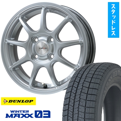 165/70R14 スタッドレスタイヤ ホイール4本セット DUNLOP ウインターマックス 03 WM03 (軽自動車用) LMスポーツLM-QR 14インチ ※コンパクトカー装着不可