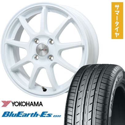 BluEarth - 155/55R14 夏タイア 車輪4本仕かける YOKOHAMA 青み地びた ES32 (軽自動車用) LEHRMEISTER LM運動競技LM-QR 白いこと 14in