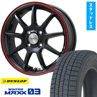 WINTER MAXX 03 - 185/65R15 スタッドレスタイヤ 車輪4本仕掛ける DUNLOP ウインターマックス 03 WM03 (5/100車用) LEHRMEISTER LM運動競技LM-QR 15in 自動車-タイヤ、ホイール