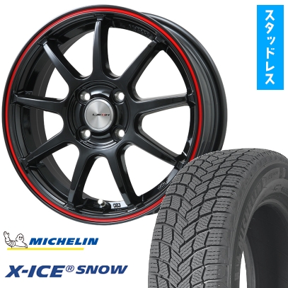 185/60R15 スタッドレスタイヤ ホイール4本セット MICHELIN エックスアイス スノー (4/100車用) LEHRMEISTER LMスポーツLM-QR 15インチ