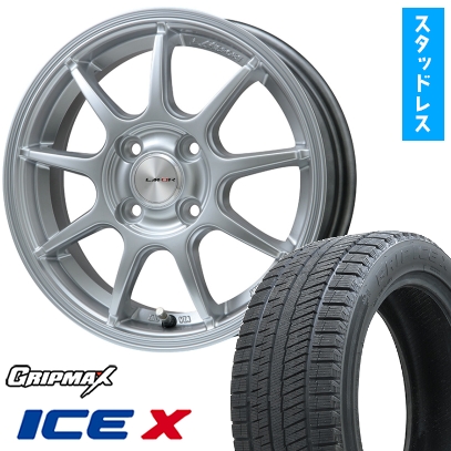 185/60R15 スタッドレスタイヤ ホイール4本セット GRIPMAX アイスX ブラックサイドウォール(限定) (4/100車用) レアマイスター LMスポーツLM-QR 15インチ