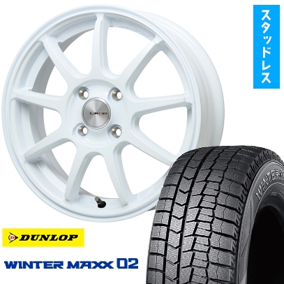 WINTER MAXX 02 - 175/65R15 スタッドレスタイヤ 車輪4本仕掛ける DUNLOP ウインターマックス 02 WM02 (4/100車用) LEHRMEISTER LM運動競技LM-QR 15in 冬タイヤ、ホイールセット-車、バイク、自転車-自動車