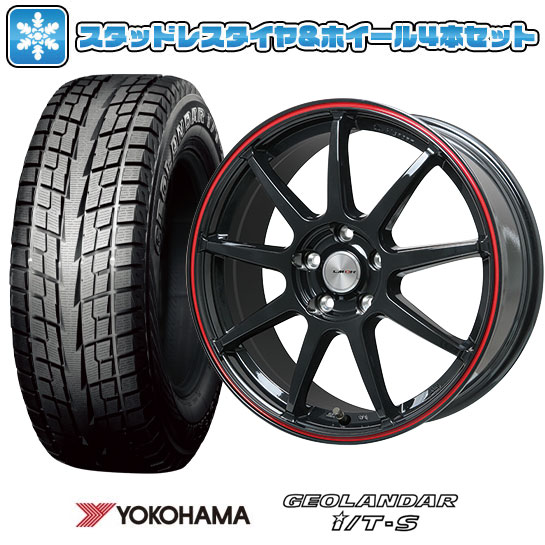 GEOLANDAR I/T-S G073 - 215/60R17 スタッドレスタイヤ 銀輪4本仕かける YOKOHAMA ジオランダー I/T-S G073 (5/114車用) LEHRMEISTER LM運動競技LM-QR 17in