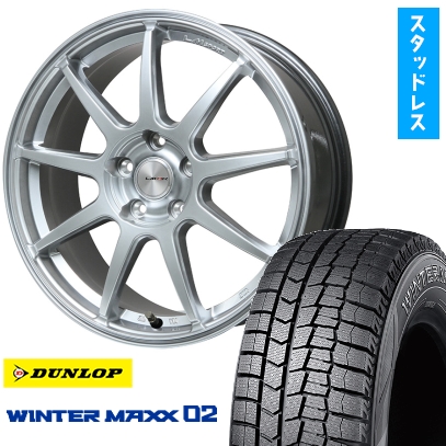 225/55R17 スタッドレスタイヤ ホイール4本セット (5/114車用) DUNLOP ウィンターMAXX 02 LEHRMEISTER LMスポーツLM-QR 17インチ