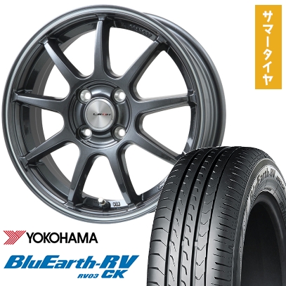 165/60R14 夏タイヤ ホイール4本セット エブリイワゴン YOKOHAMA ブルーアース RV-03CK LEHRMEISTER LMスポーツLM-QR ガンメタ/ラインポリッシュ 14インチ
