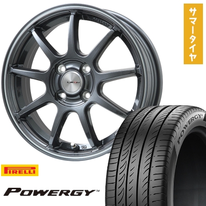 185/65R15 夏タイヤ ホイール4本セット PIRELLI パワジー (4/100車用) LEHRMEISTER LMスポーツLM-QR ガンメタ/ラインポリッシュ 15インチ