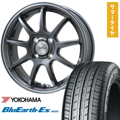 BluEarth - 195/55R16 夏タイア 車輪4本仕掛ける YOKOHAMA 青碧地びた ES32 (4/100車用) LEHRMEISTER LM運動競技LM-QR 鵝鳥メタ/生産ラインポリッシュ 16in 車、バイク、自転車-タイヤ、ホイール-自動車