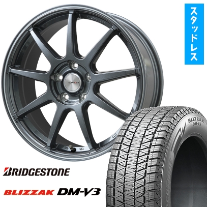 235/60R18 スタッドレスタイヤ ホイール4本セット BRIDGESTONE ブリザック DM-V3 DMV3 (5/114車用) LEHRMEISTER LMスポーツLM-QR 18インチ