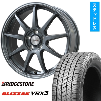 225/60R18 スタッドレスタイヤ ホイール4本セット BRIDGESTONE ブリザック VRX3 (5/114車用) LEHRMEISTER LMスポーツLM-QR 18インチ