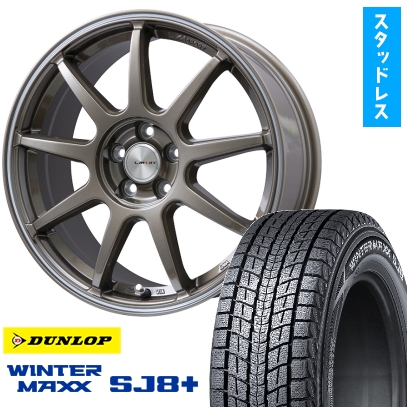 215/60R17 スタッドレスタイヤ ホイール4本セット DUNLOP ウインターマックス SJ8+ (5/114車用) LEHRMEISTER LMスポーツLM-QR 17インチ