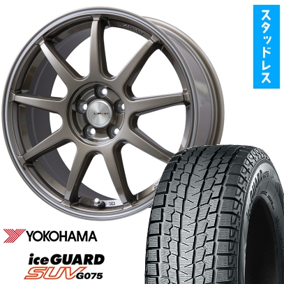 アイスガード SUV G075 - 225/60R18 スタッドレスタイヤ 車輪4本仕掛ける YOKOHAMA (5/114車用) LEHRMEISTER LM運動競技LM-QR 18in 車、バイク、自転車-タイヤ、ホイール-冬タイヤ、ホイールセット