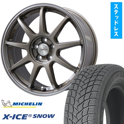 225/50R18 スタッドレスタイヤ ホイール4本セット MICHELIN エックスアイス スノー (5/114車用) LEHRMEISTER LMスポーツLM-QR 18インチ