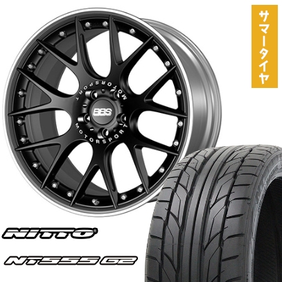 NT - 245/40R21 夏タイア 車輪4本仕掛ける NITTO 555 G2 (5/120車用)  BBS GERMANY BBS CH-R II 21in 車、バイク、自転車-タイヤ、ホイール-夏タイヤ、ホイールセット