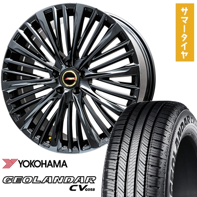 GEOLANDAR - 235/55R20 夏タイア 銀輪4本仕かける YOKOHAMA ジオランダー CV G058 (5/114車用) PREMIX MER-X(BMC) 20in