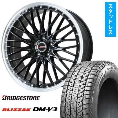 235/55R18 スタッドレスタイヤ ホイール4本セット BRIDGESTONE ブリザック DM-V3 DMV3 (5/114車用) PREMIX MER PROMESH 18インチ