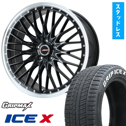 225/50R18 スタッドレスタイヤ ホイール4本セット (5/114車用) GRIP MAX RWL ホワイトレター プレミックス MER PROMESH 18インチ
