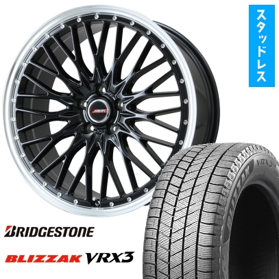 235/50R18 スタッドレスタイヤ ホイール4本セット BRIDGESTONE ブリザック VRX3 (5/114車用) PREMIX MER PROMESH 18インチ