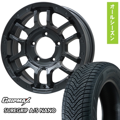 【新品】ジムニーシエラ オールシーズンタイヤ ホイール4本セット 195/80R15 グリップマックス SUREGRIP A/S NANO(限定) ビッグウエイ B-LUGNAS FRD 15インチ