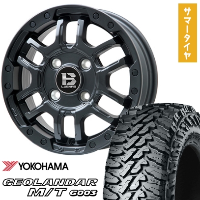 145/80R12 夏タイヤ ホイール4本セット YOKOHAMA ジオランダー M/T G003 80/78N (軽自動車用) BIGWAY B-LUGNAS FRD(マットブラック) 12インチ